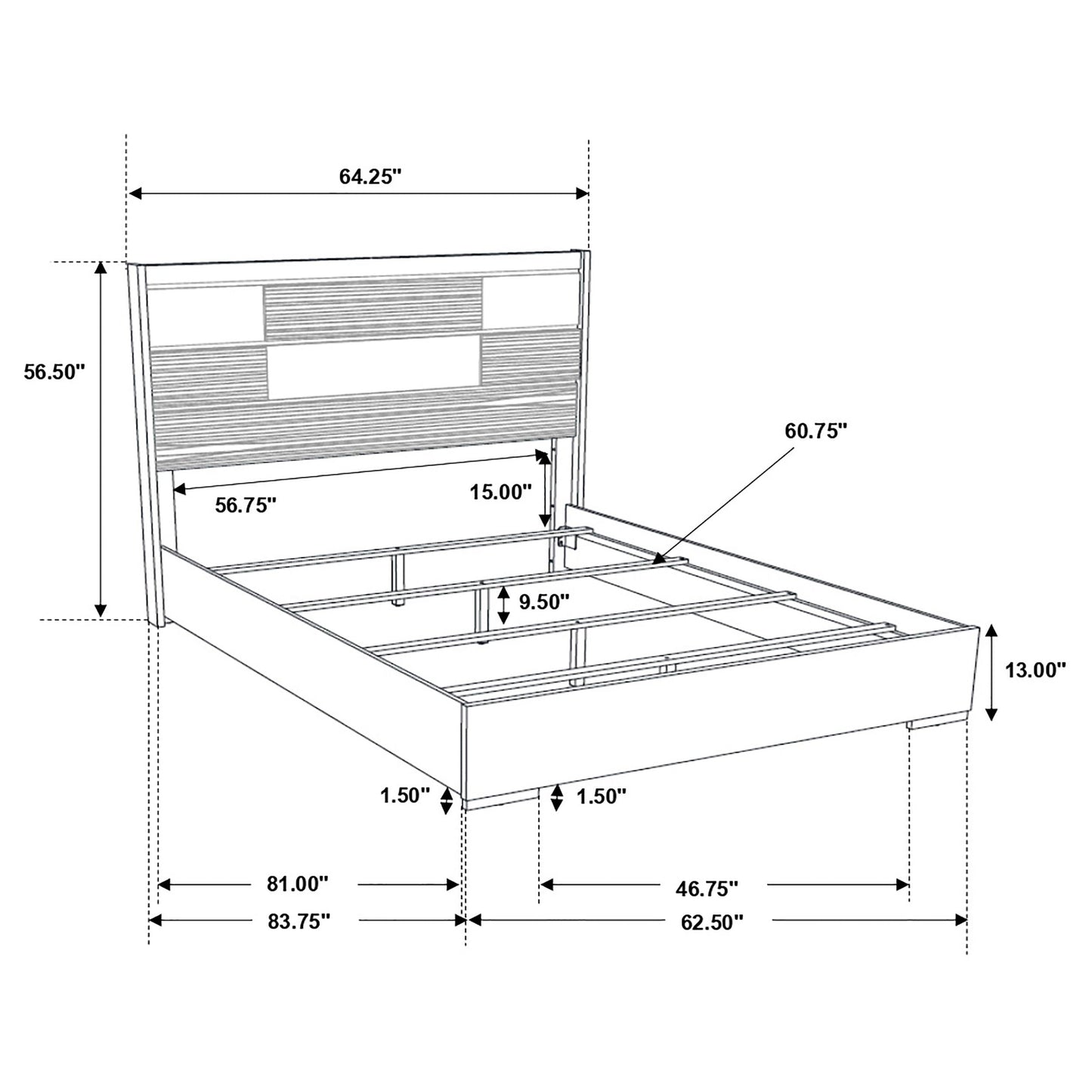Blacktoft Queen Panel Bed Black