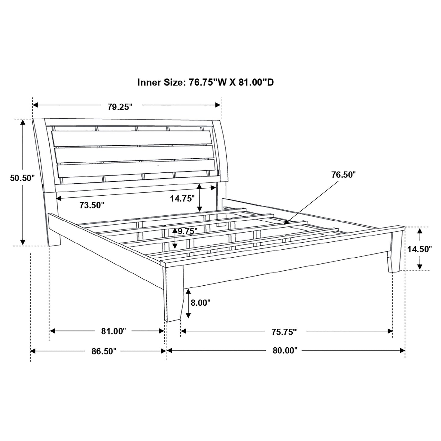 Serenity Eastern King Panel Bed Mod Grey