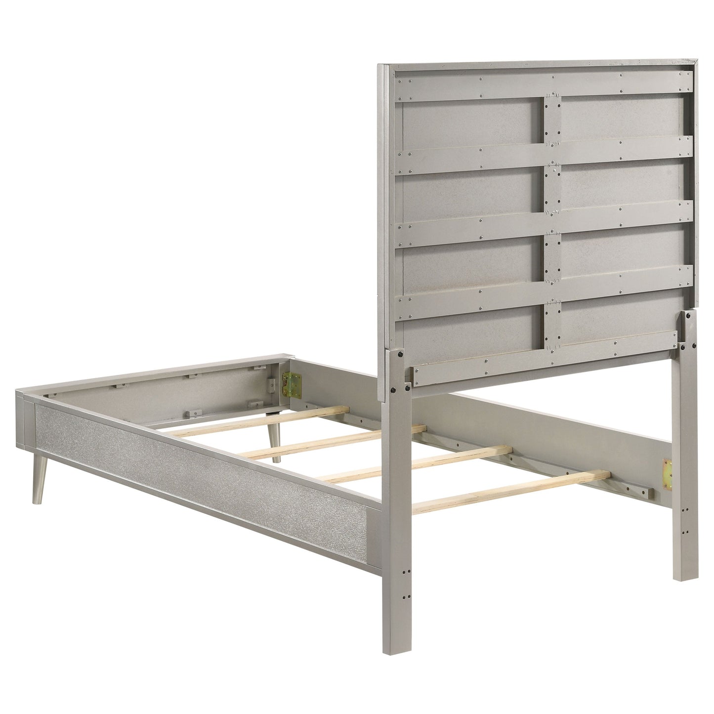 Ramon Twin Panel Bed Metallic Sterling