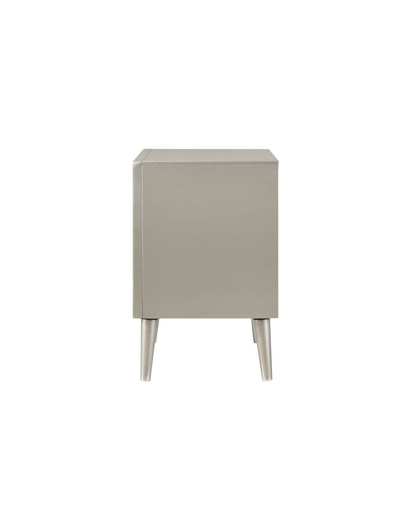 Ramon 2-drawer Nightstand Metallic Sterling