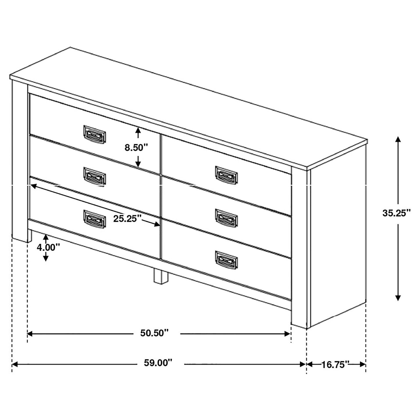 Frederick 6-drawer Dresser Weathered Oak