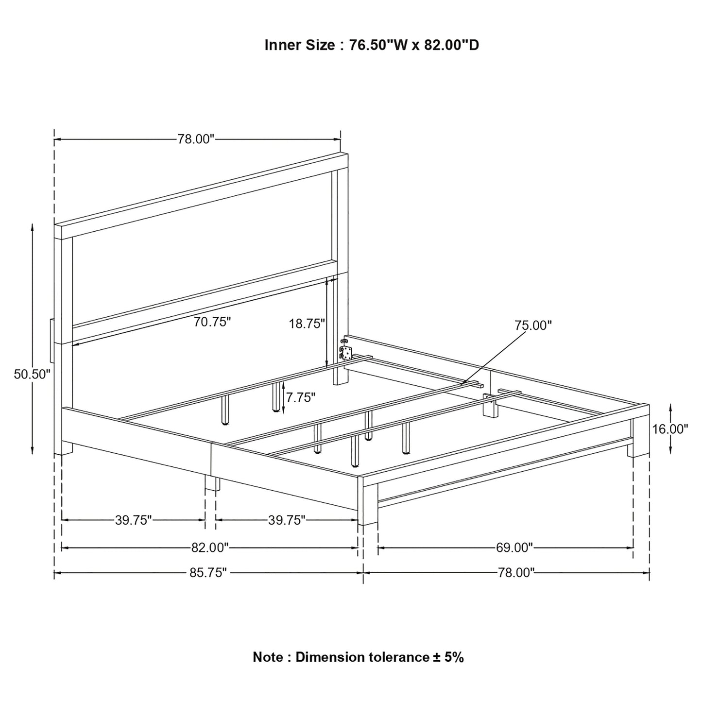 Sidney Eastern King Panel Bed Rustic Pine