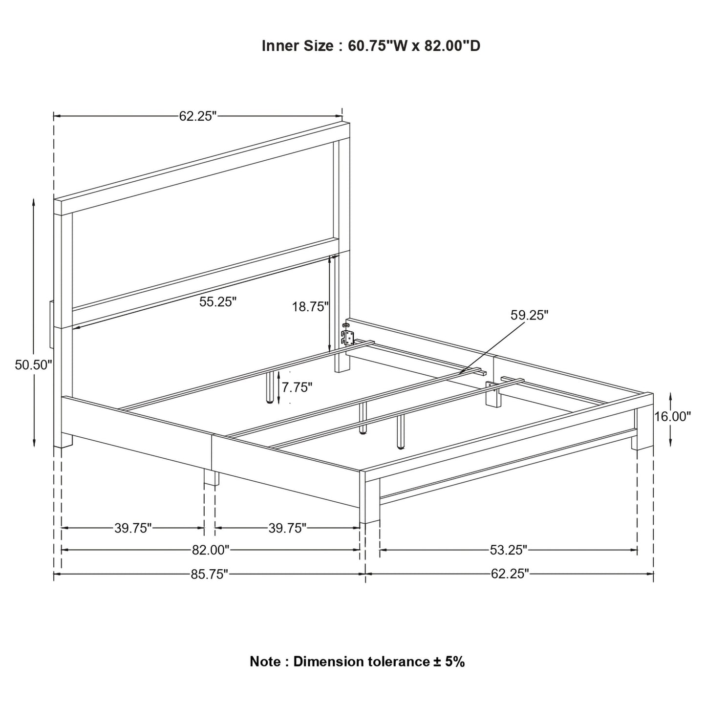 Sidney Queen Panel Bed Rustic Pine