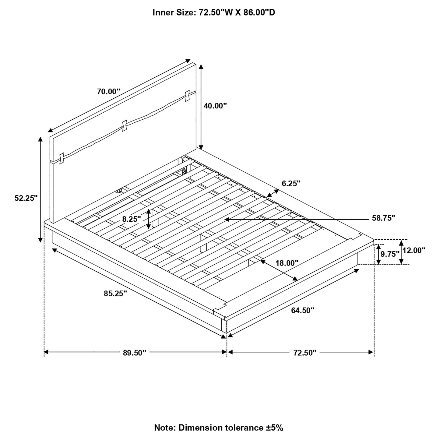 Winslow Queen Bed Smokey Walnut and Coffee Bean