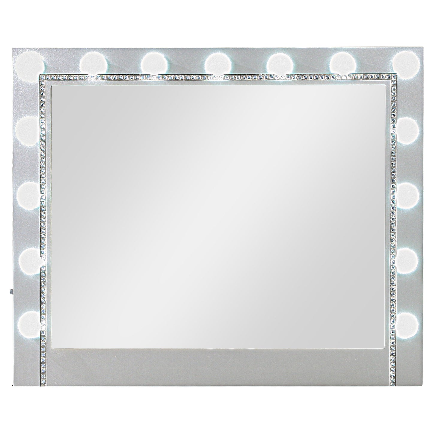 Eleanor Metallic Rectangular Dresser Mirror with Light