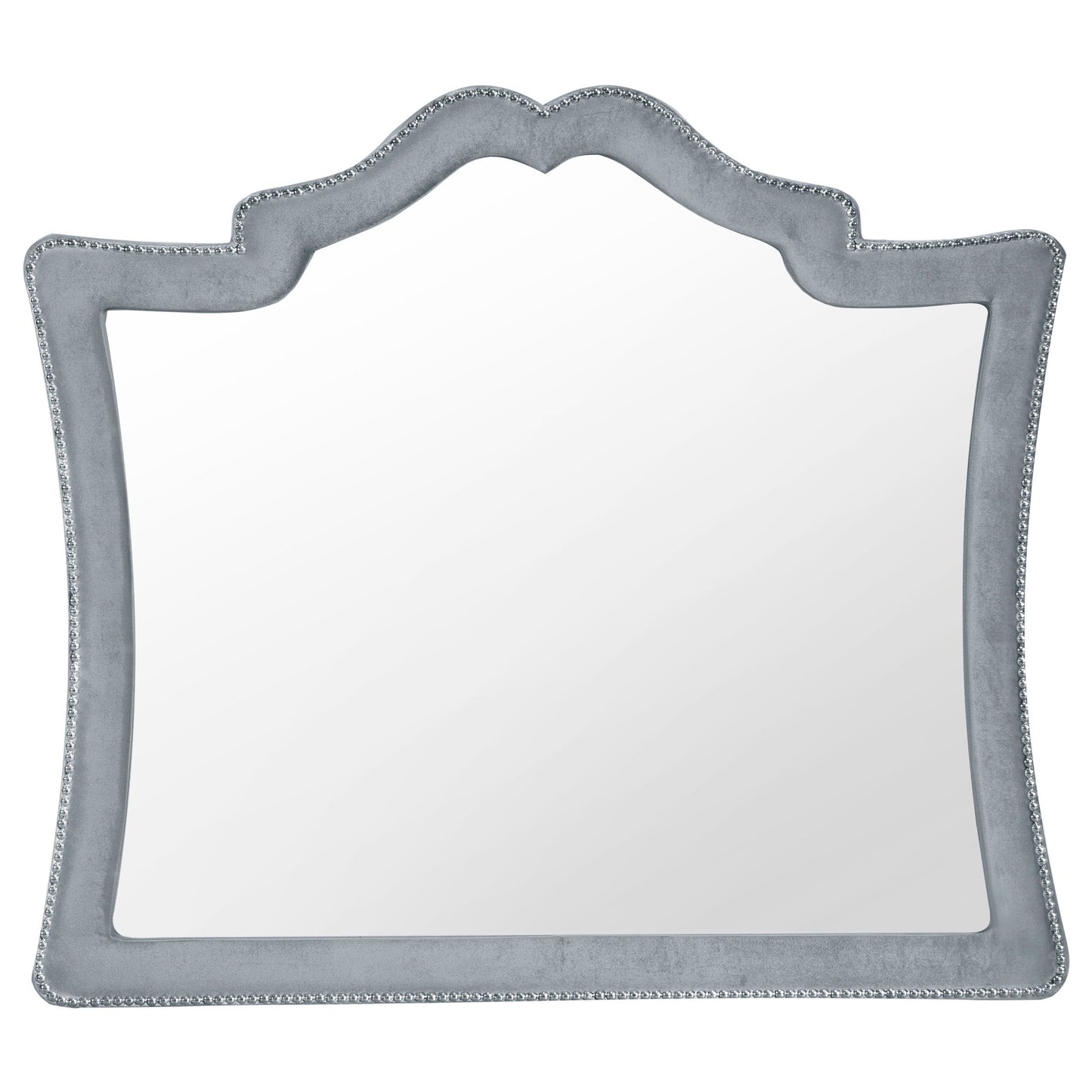 Antonella Dresser Mirror with Nailhead Trim Camel