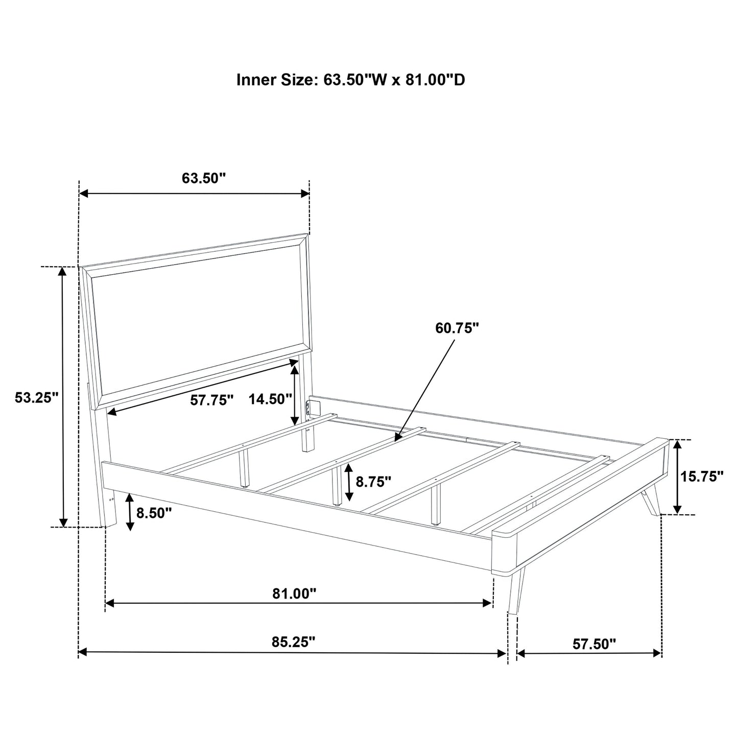 Janelle Queen Panel Bed White