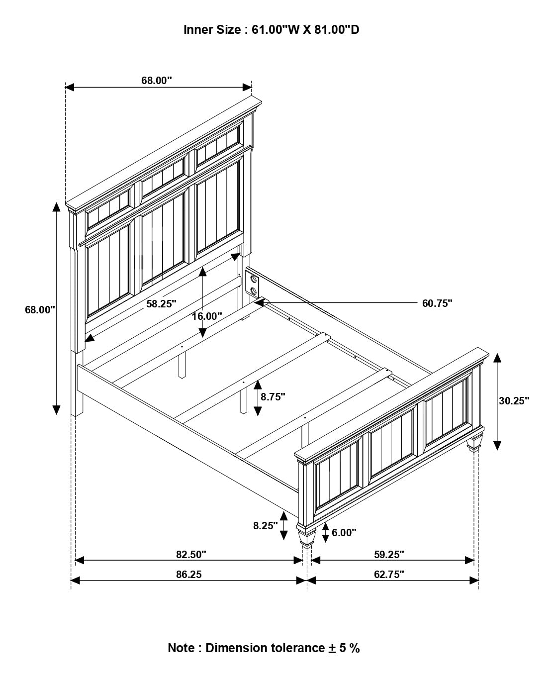 Avenue Queen Panel Bed Grey
