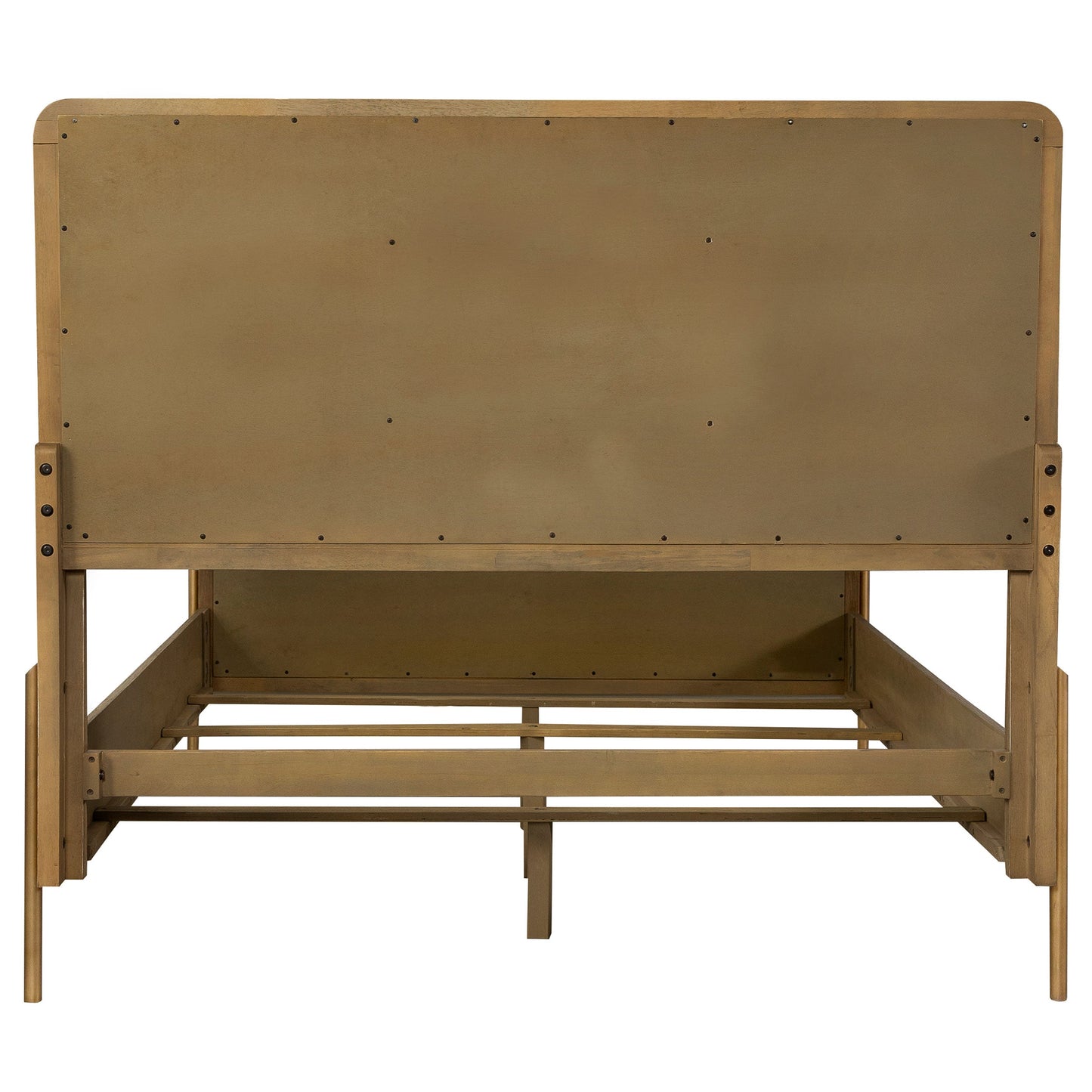 Arini Upholstered Eastern King Panel Bed Sand Wash and Natural Cane