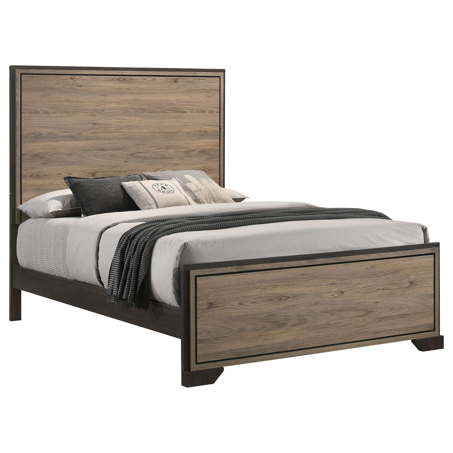 Baker Panel Queen Bed Brown and Light Taupe