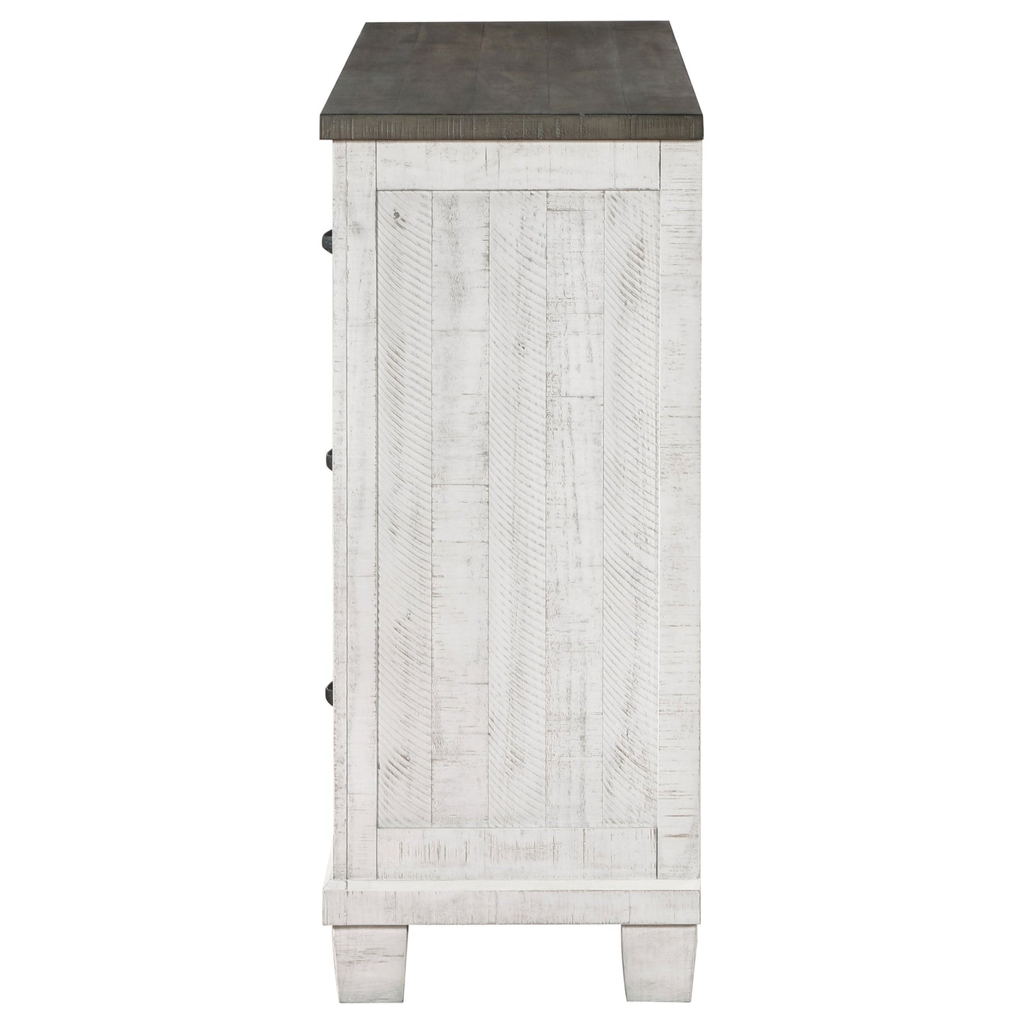 Lilith 7-drawer Dresser Distressed Grey and White