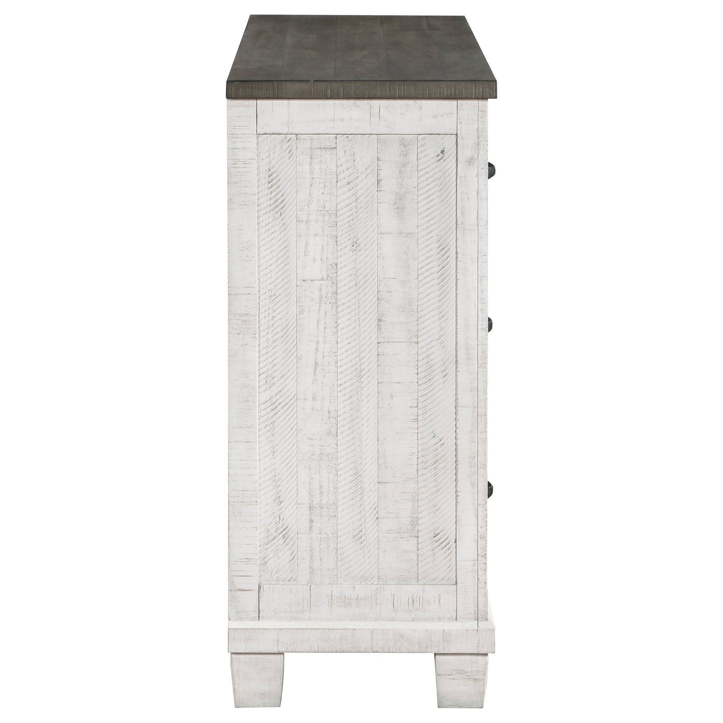 Lilith 7-drawer Dresser Distressed Grey and White