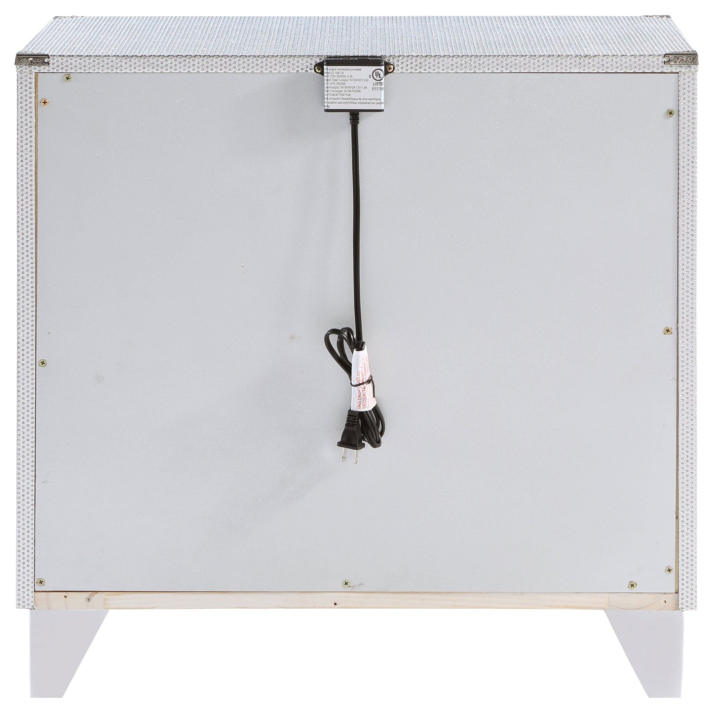 Larue 2-drawer Nightstand with USB Port Silver