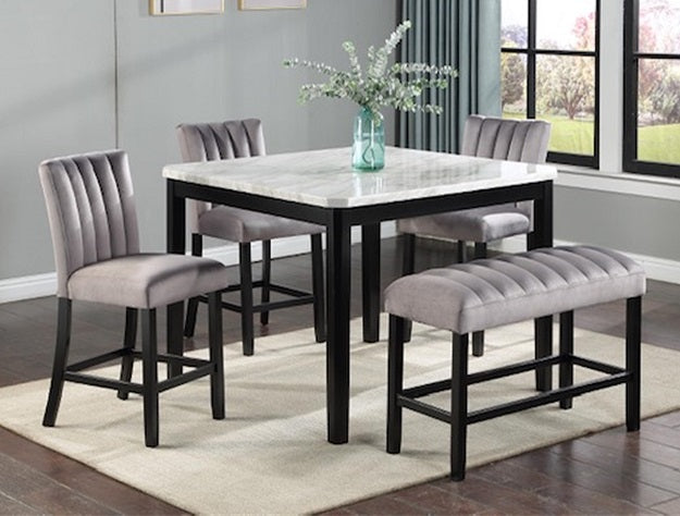 PASCAL COUNTER HEIGHT WHITE TOP BLACK LEG
