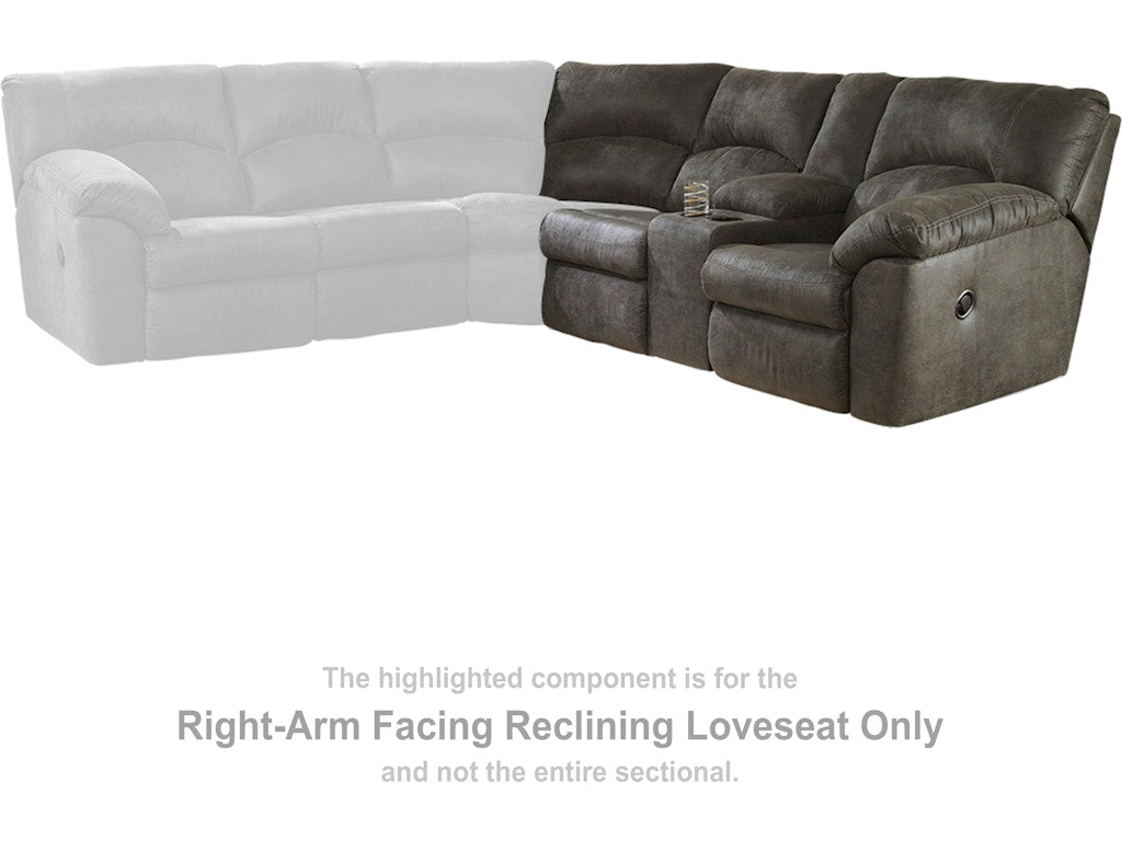 Tambo Pewter Sectional Right Hand Facing Manual Reclining Love Seat
