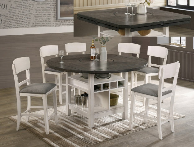 CONNER CHALK GREY CTR HT TBL SHELVE