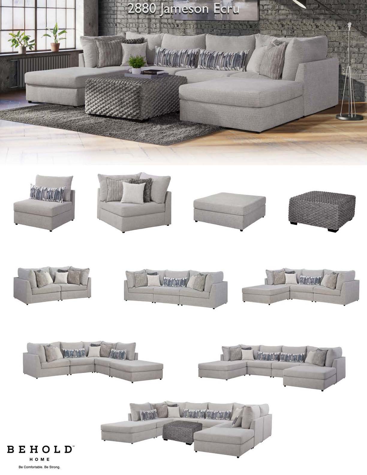 Jameson Ecru Armless Chair