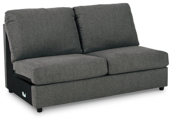 Edenfield Charcoal Sectional Armless Love Seat
