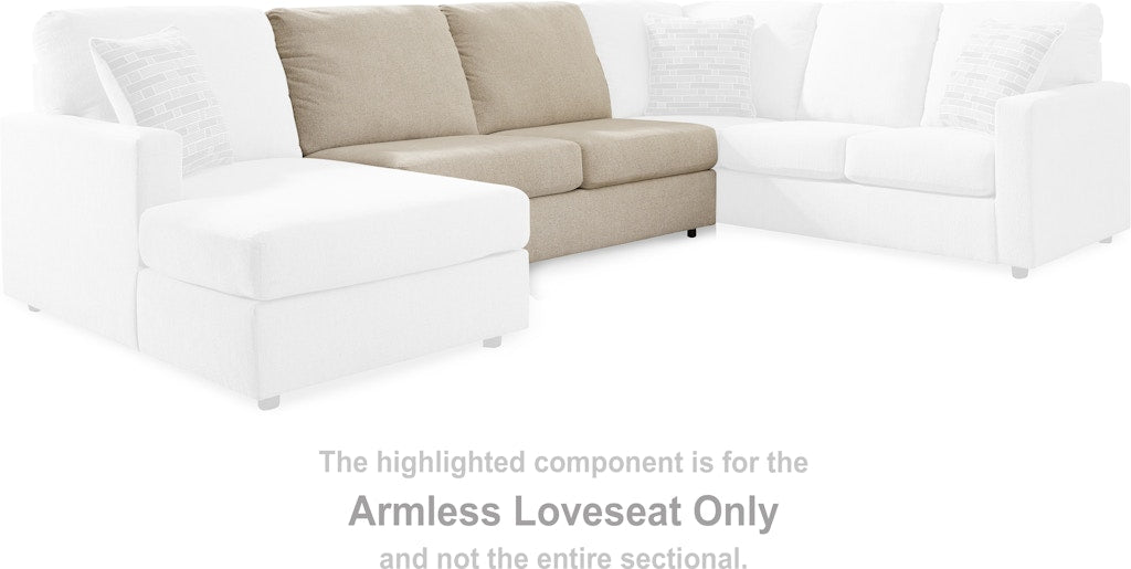 Edenfield Linen Sectional Armless Love Seat