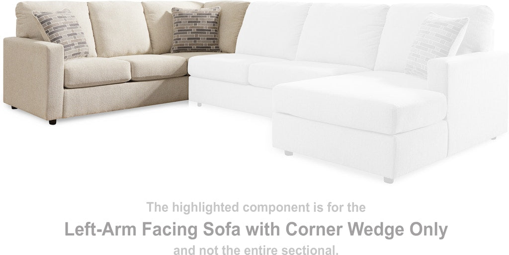 Edenfield Linen Sectional Left Hand Facing Sofa