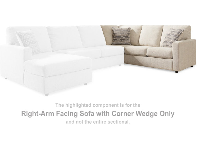 Edenfield Linen Sectional Right Hand Facing Sofa