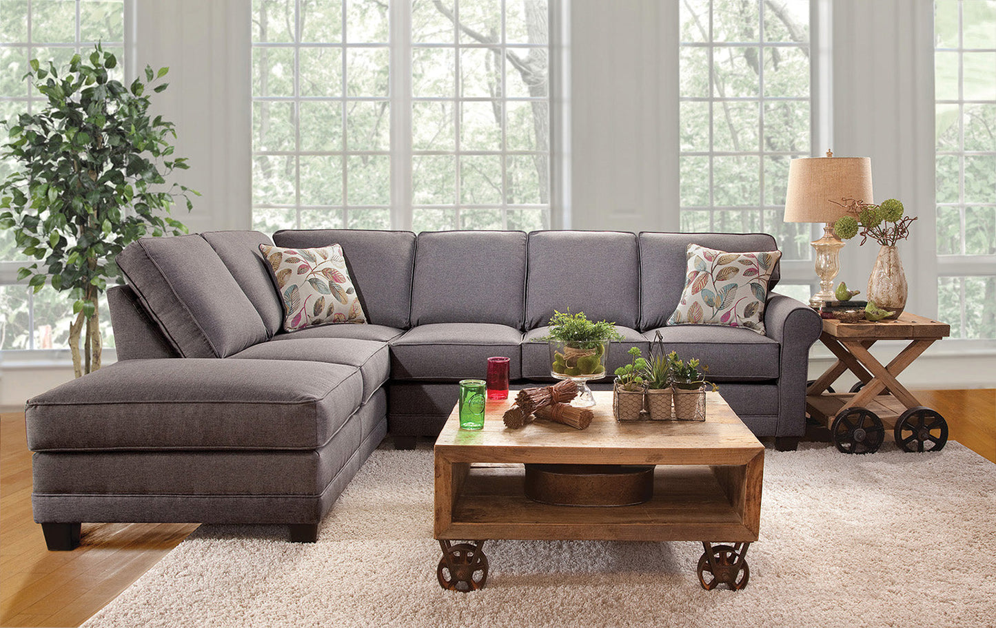 3700 - Jitterbug Grey (Sectional) Left Facing CHAISE