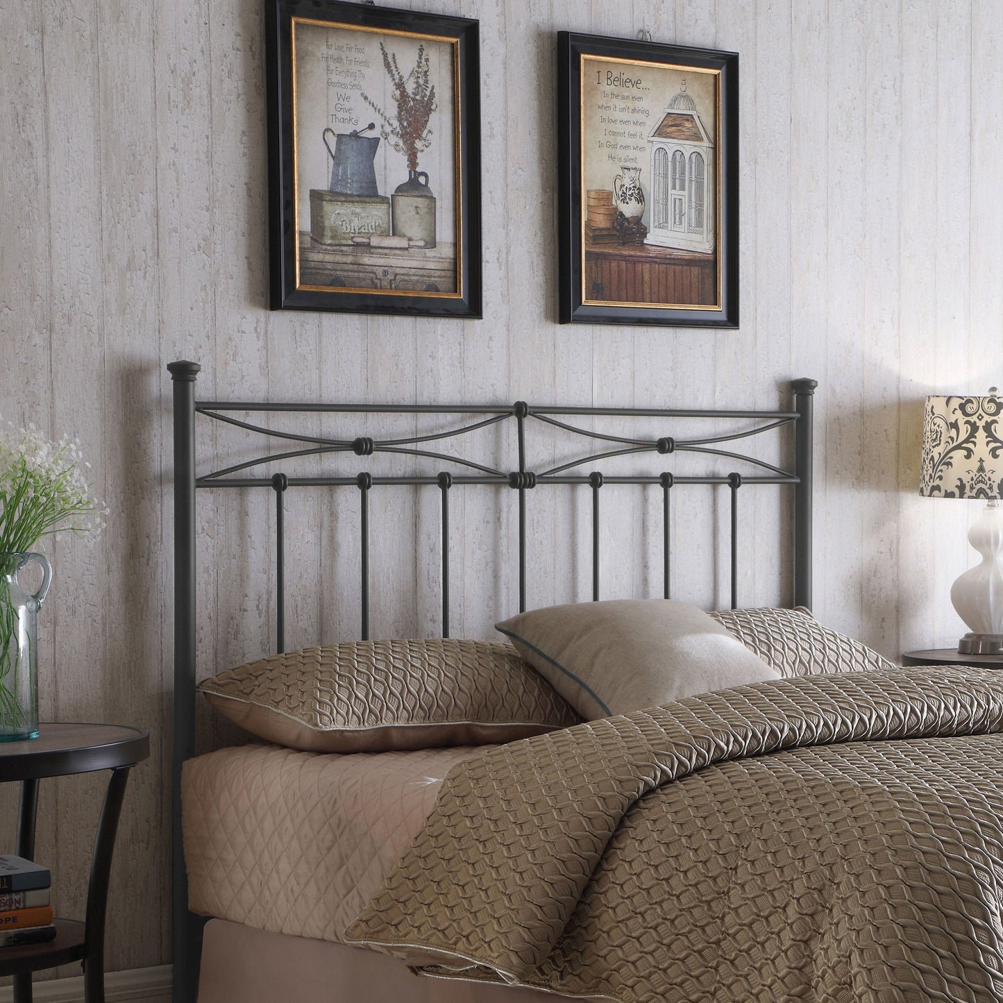 Lane Queen / Full Metal Headboard Rustic Bronze