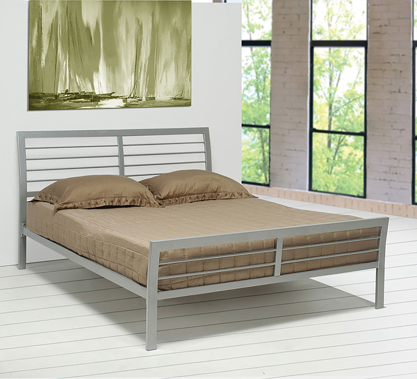 Cooper Queen Metal Bed Silver