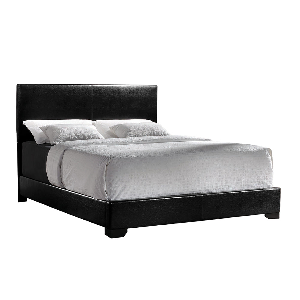 Conner Eastern King Upholstered Panel Bed Black