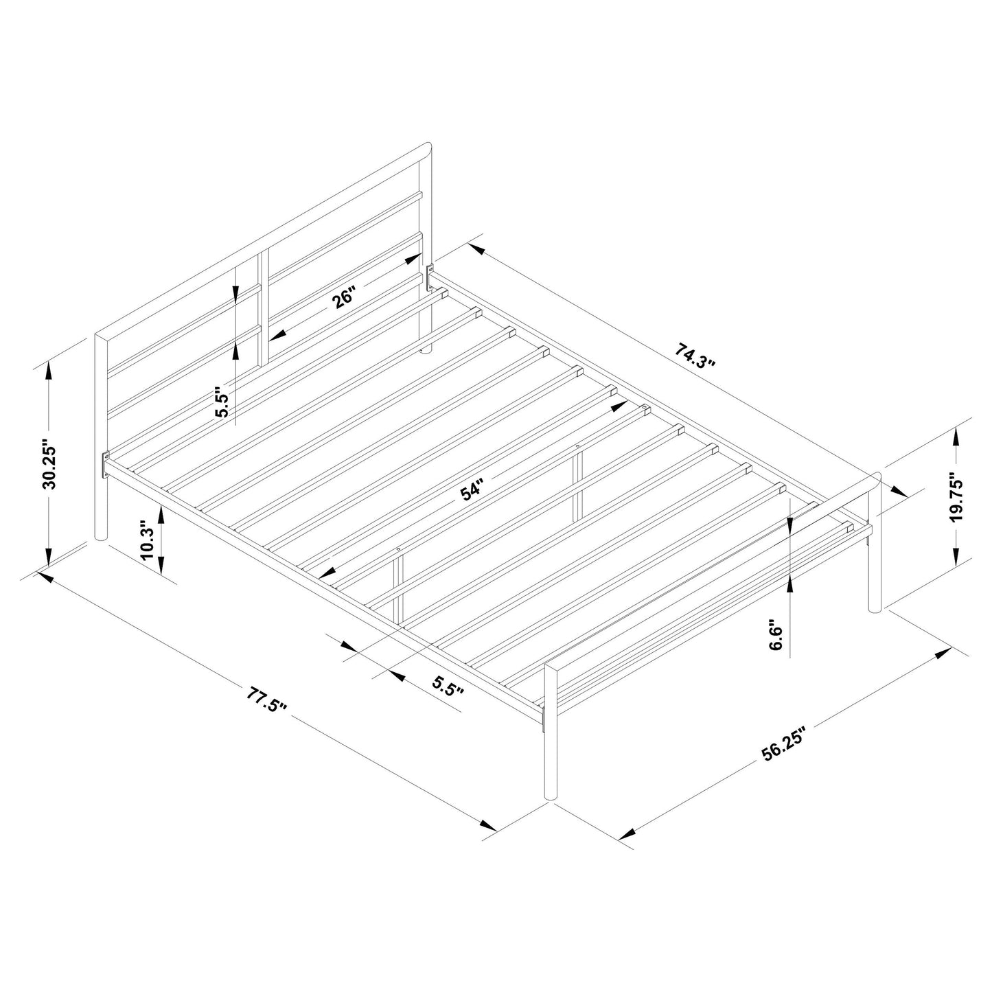 Fisher Full Metal Bed Gunmetal