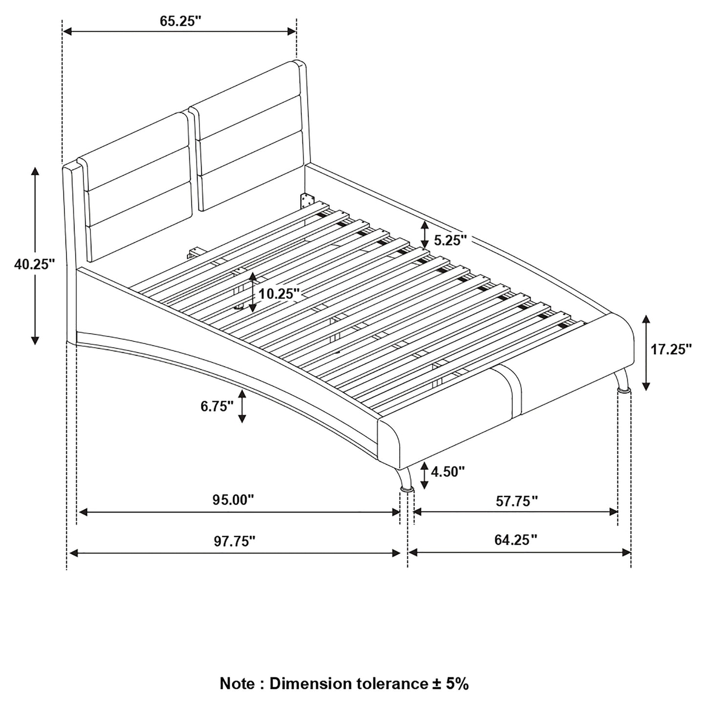 Jeremaine Queen Upholstered Bed Black