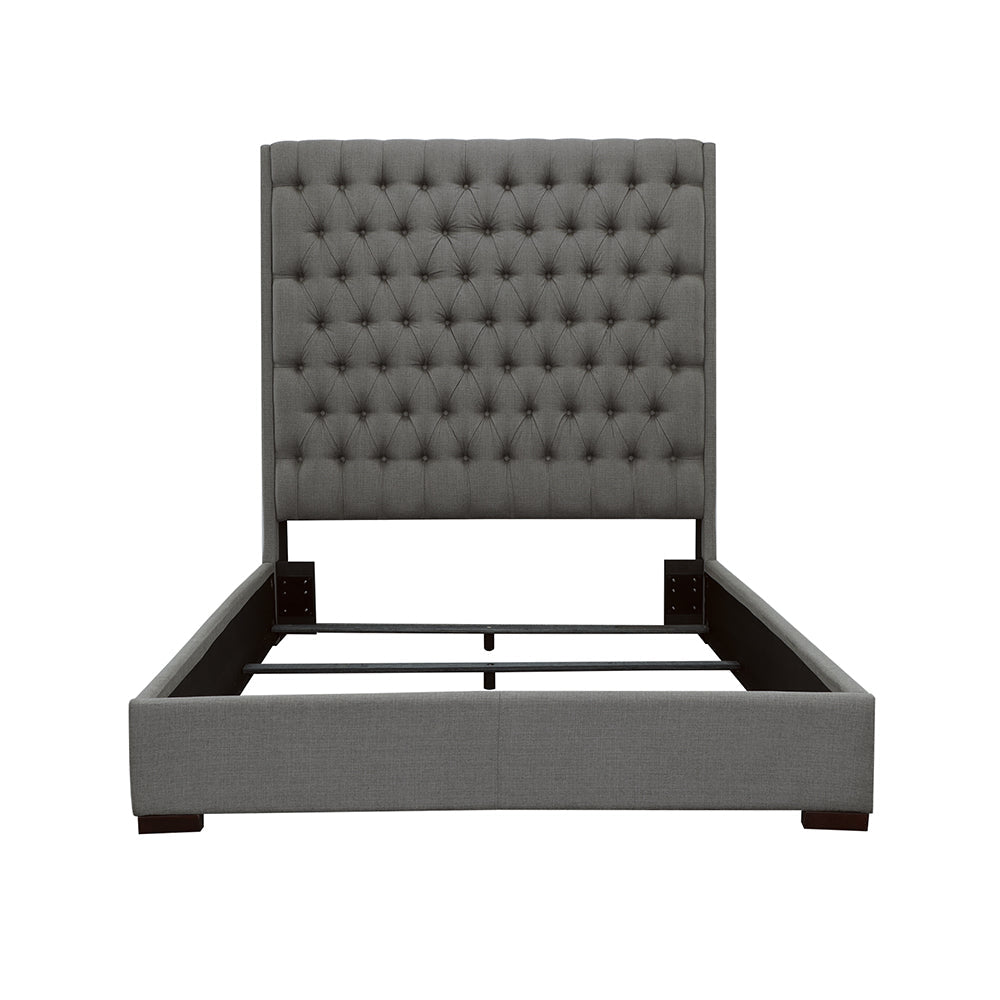 Camille Tall Tufted Queen Bed Grey