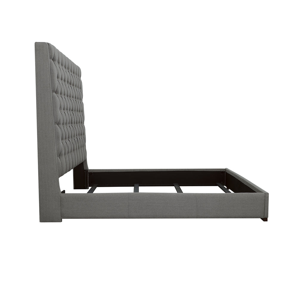 Camille Tall Tufted Queen Bed Grey