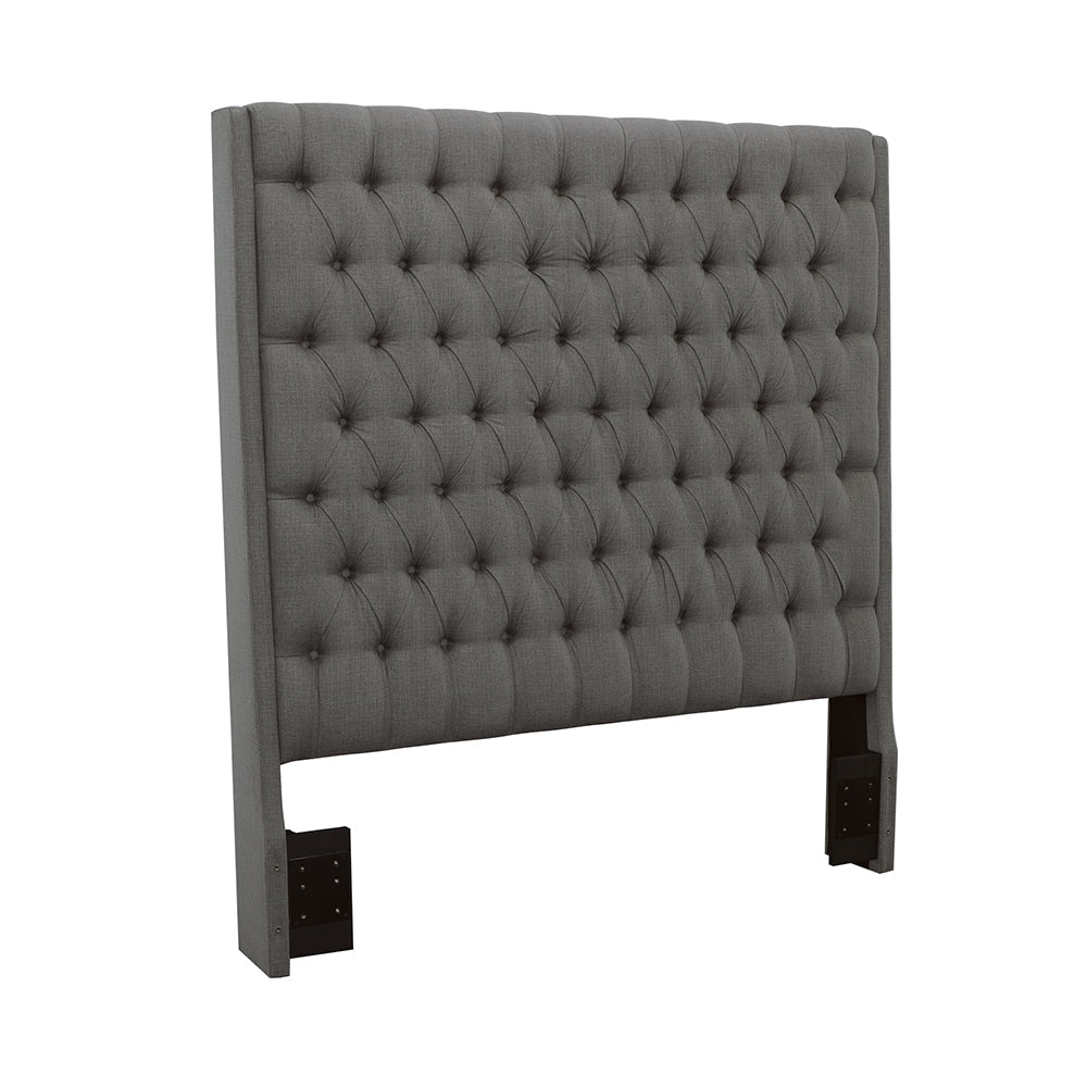 Camille Tall Tufted Queen Bed Grey
