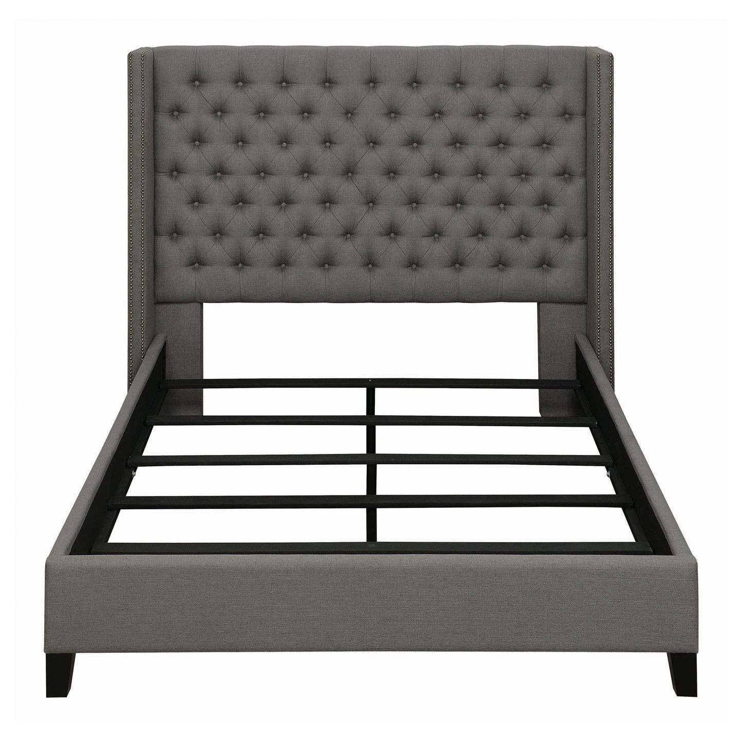 Bancroft Demi-wing Upholstered Full Bed Grey
