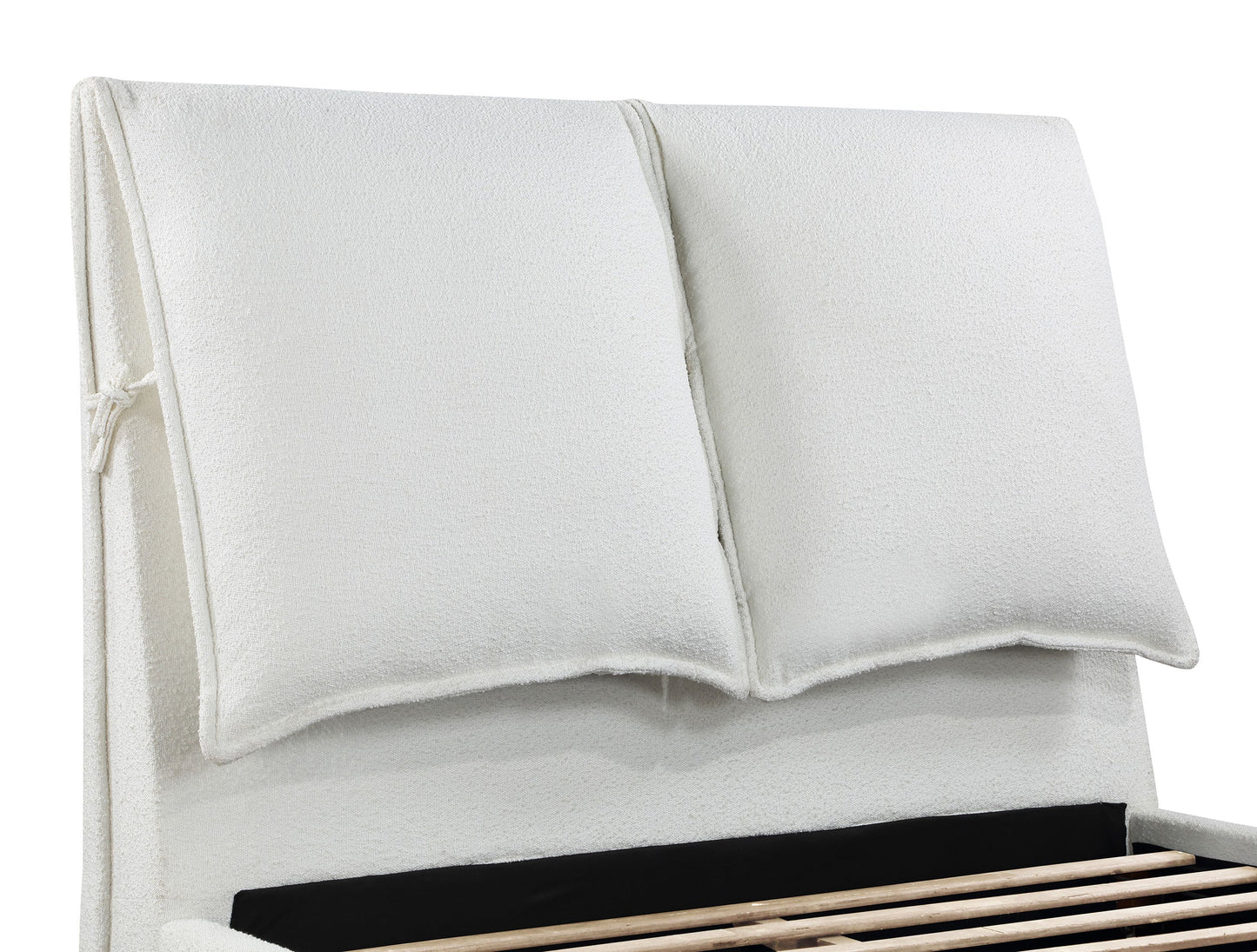 Gwendoline Upholstered Eastern King Platform Bed with Pillow Headboard White