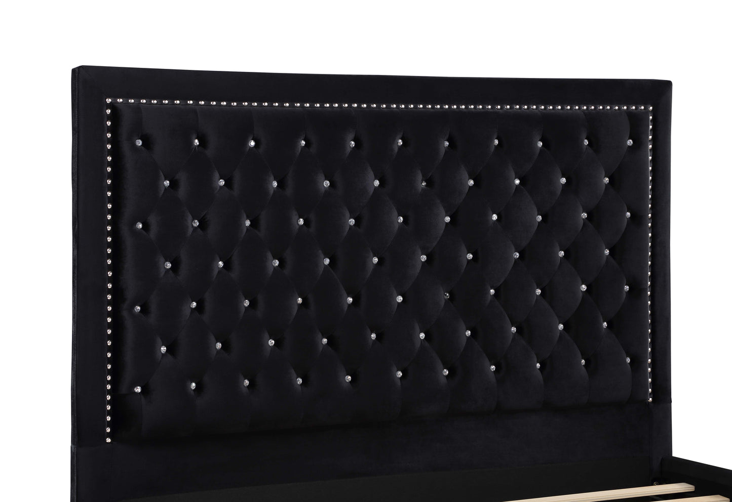 Hailey Upholstered Tufted Platform Eastern King Bed Black