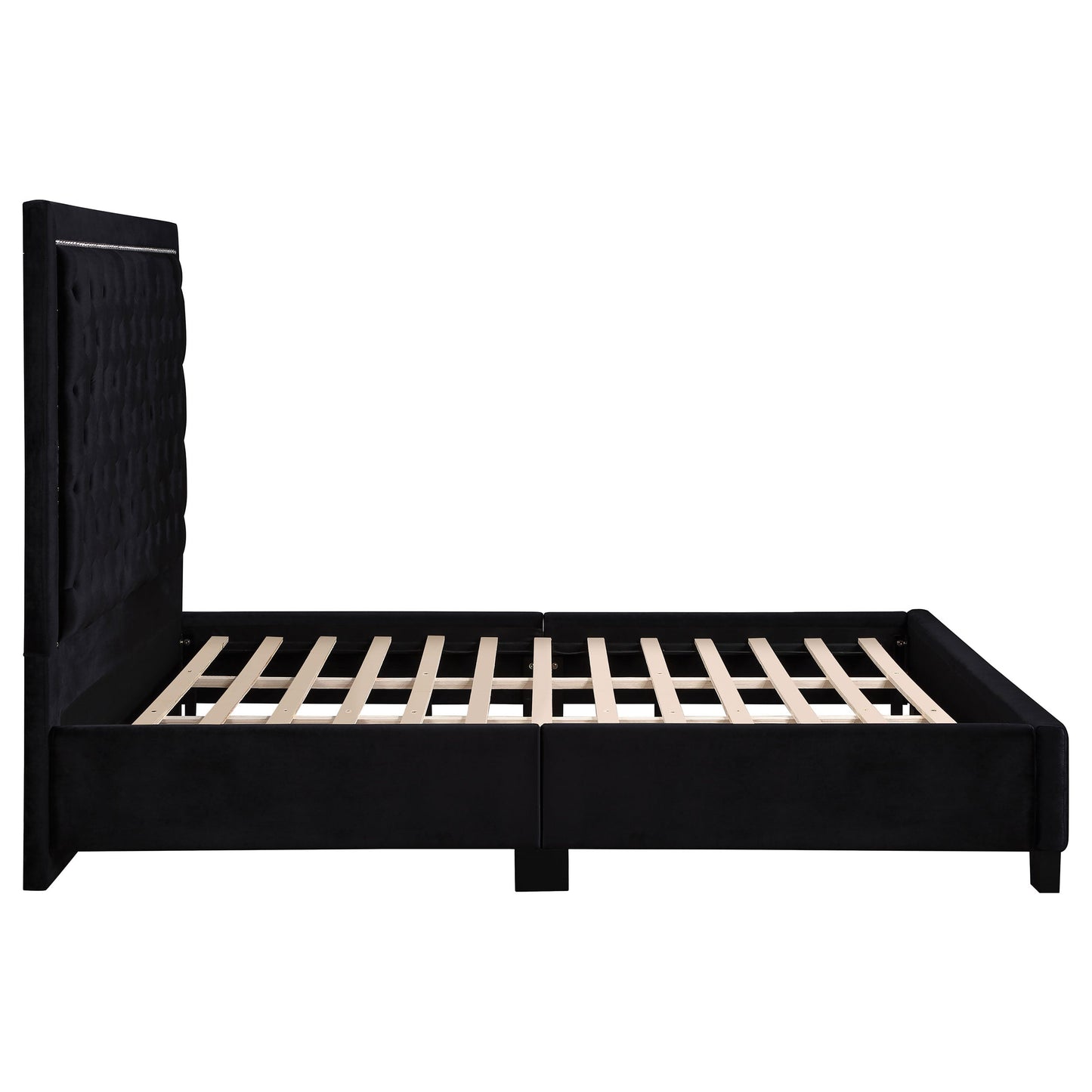 Hailey Upholstered Tufted Platform California King Bed Black
