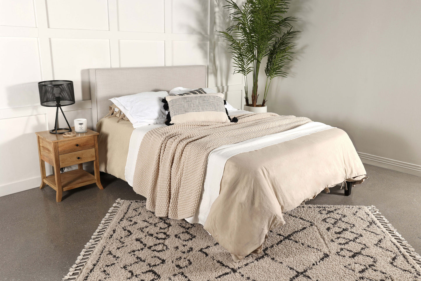 Kosmo Rectangular Upholstered Headboard Sand