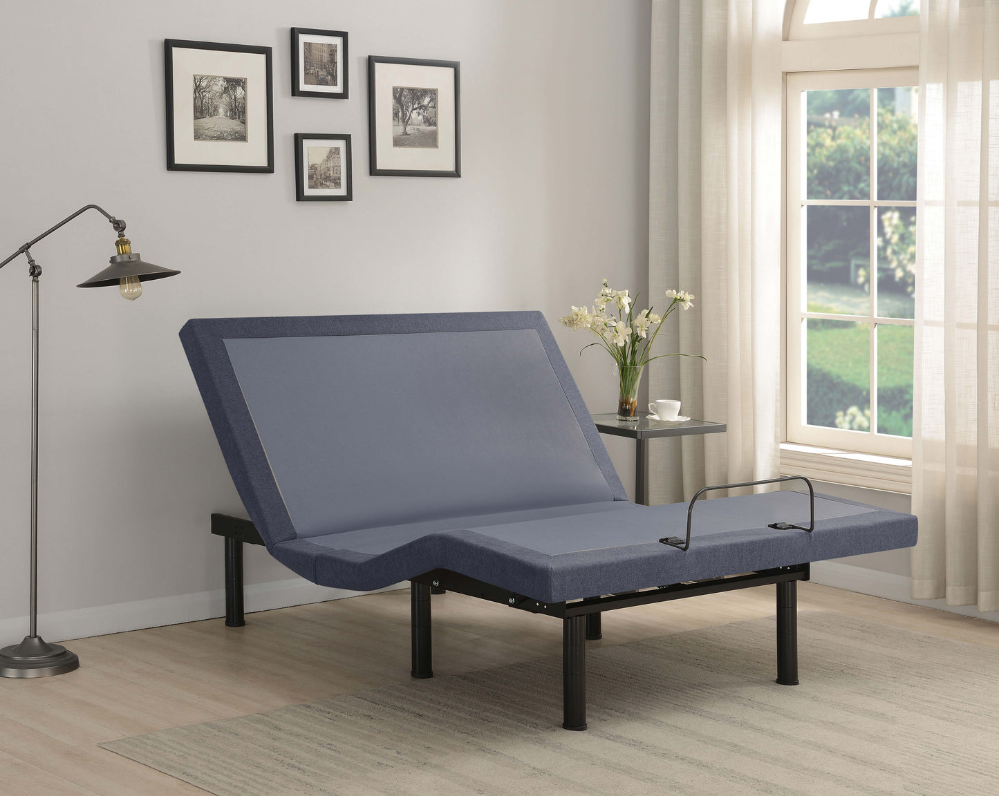Negan Twin XL AdjusTable Bed Base Grey and Black