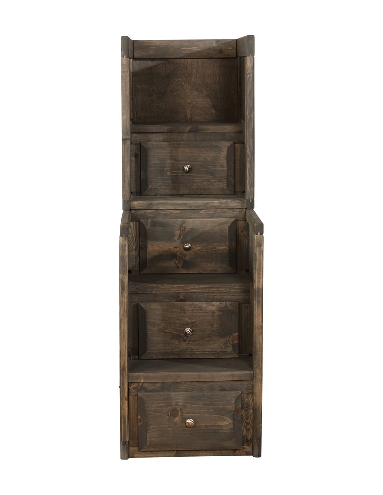 Wrangle Hill 4-drawer Stairway Chest Gun Smoke