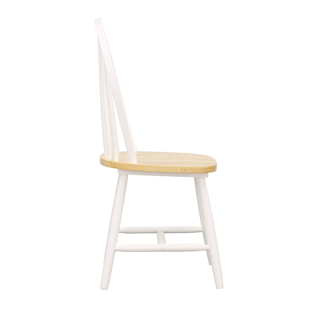 Cinder Windsor Side Chairs Natural Brown and White (Set of 4)