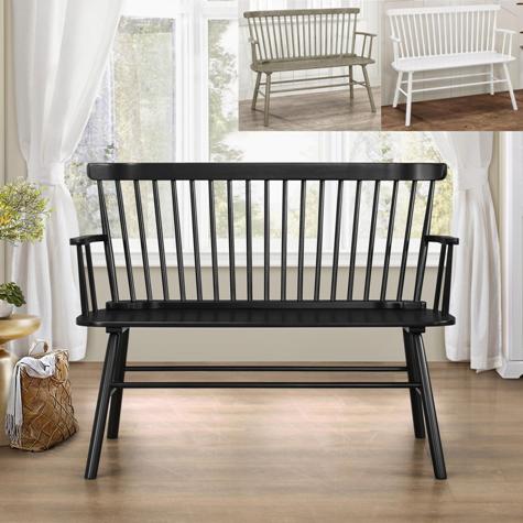 JERIMIAH BLACK SPINDLEBACK BENCH