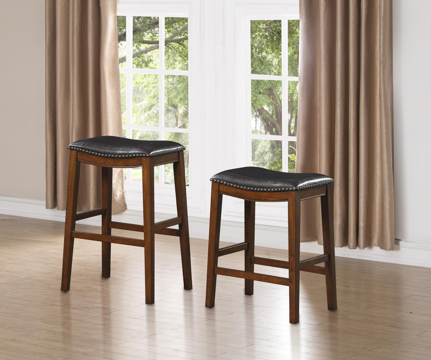 Barstool 30in Espresso w/ Black PU (2 per carton)