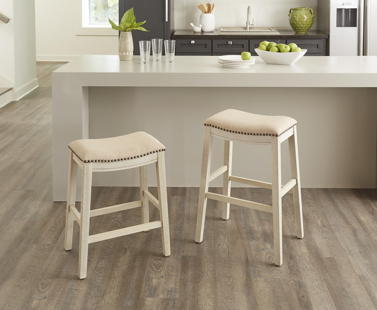 Barstool 24in Acacia Linen