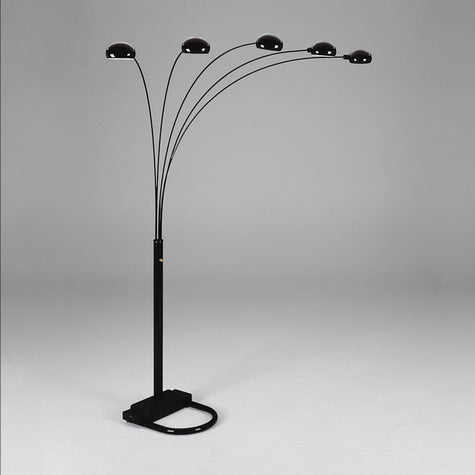 PEACOCK SHADE FLOOR LAMP BK 82 inH