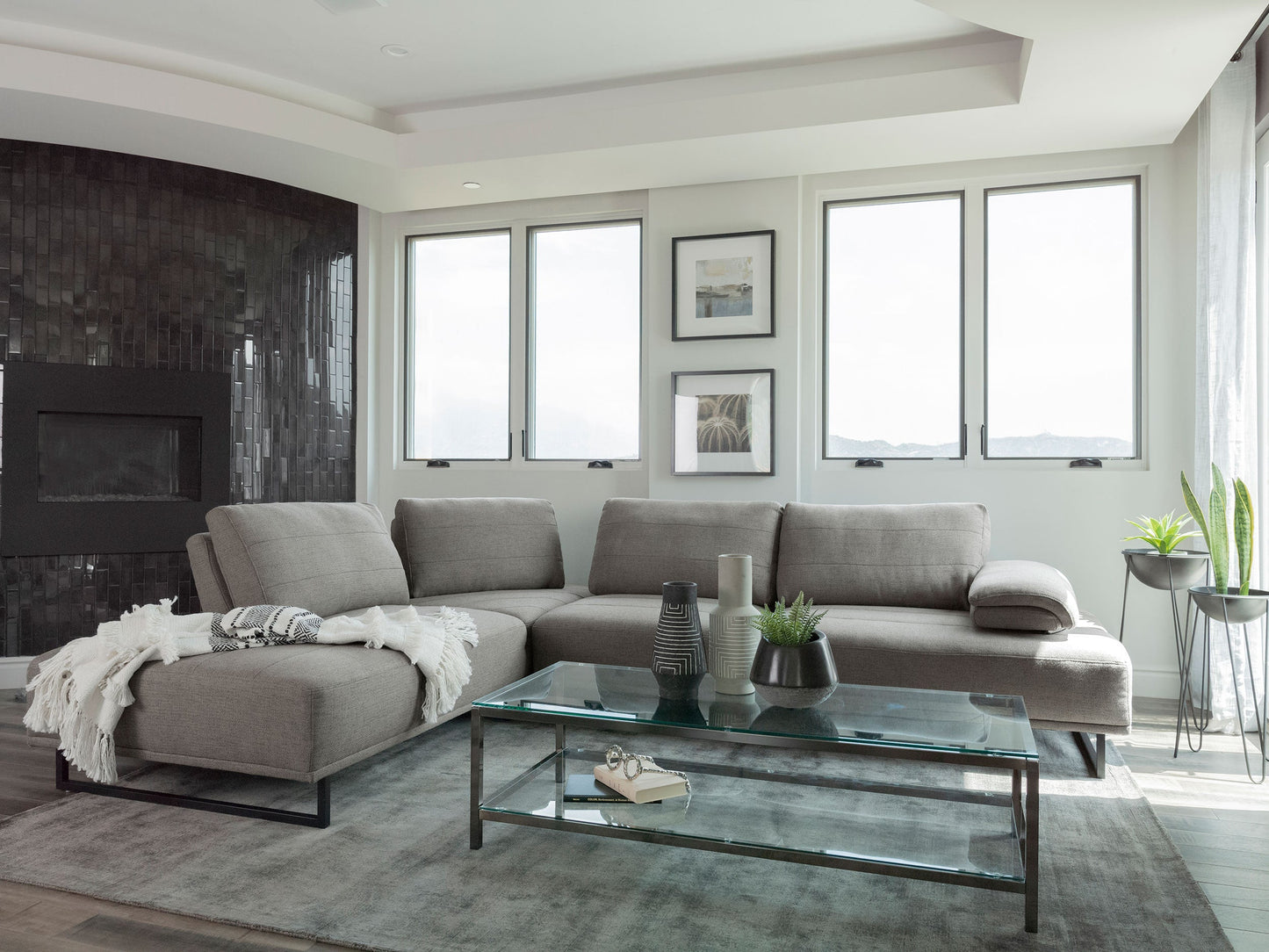 Arden 2-piece AdjusTable Back Sectional Taupe