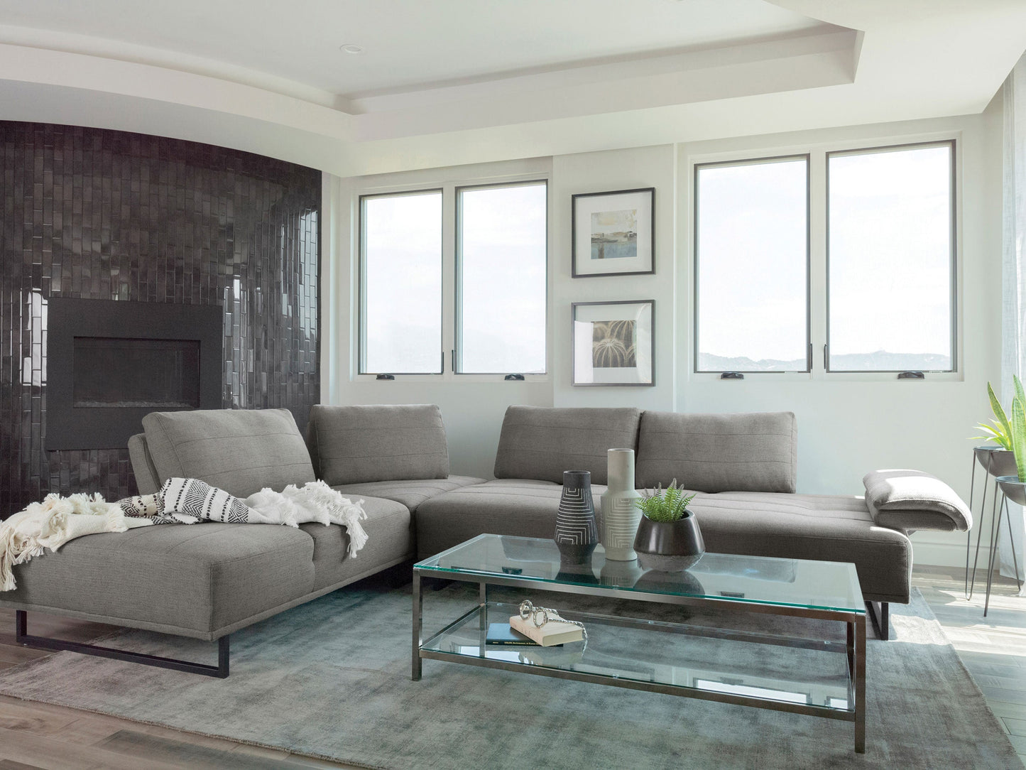 Arden 2-piece AdjusTable Back Sectional Taupe