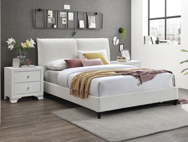 JENN CHARCOAL QUEEN BOUCLE HEADBOARD/FOOTBOARD