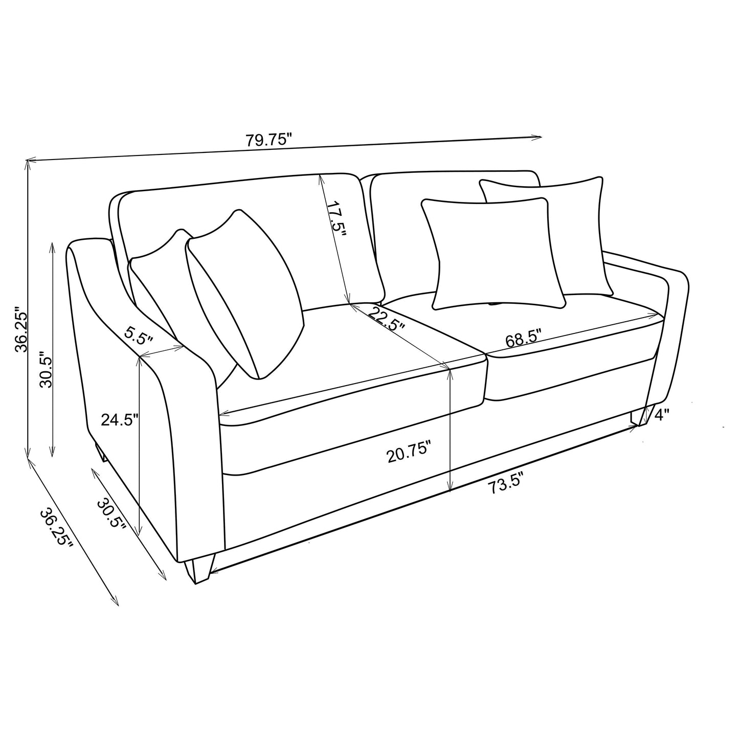 Christine Upholstered Cushion Back Sofa Beige
